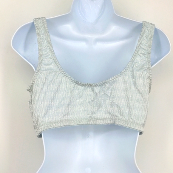 Carole Martin Shiny 7216 Light Pale Blue Teal Wireless Unpadded Sexy Bra 44C - Picture 2 of 3